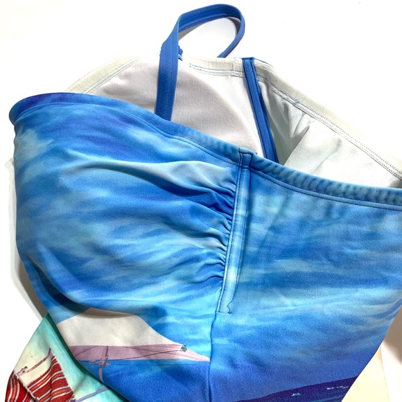 NWOT CM&S Women’s Ocean Print One Piece Bathing Suit Size US XL UK 16 - Picture 3 of 8